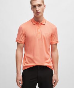 Hugo Boss Polo Shirts-Cotton-piqué slim-fit polo shirt with tonal logo-hugo boss store