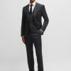 Hugo Boss Suits-Slim-fit suit in patterned wool and silk-hugo boss store 4