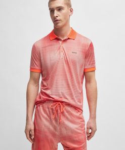 Hugo Boss Polo Shirts-Printed-mesh polo shirt with logo detail-hugo by hugo boss