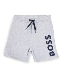 Hugo Boss-Kids’ fleece shorts with vertical logo print-hugo boss store