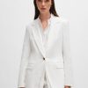 Hugo Boss Tailored Jackets-Single-breasted jacket in linen, cotton and stretch-hugoboss 3