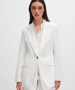 Hugo Boss Tailored Jackets-Regular-fit jacket in a linen blend-hugoboss