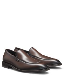 Hugo Boss Business Shoes-Leather loafers with apron toe-boss store