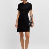 Hugo Boss Dresses-High-neck dress with plissé pleats and sheer sleeves-hugo boss near me 3