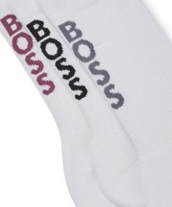 Hugo Boss Socks-Three-pack of ribbed short socks with logo details-boss hugo 2