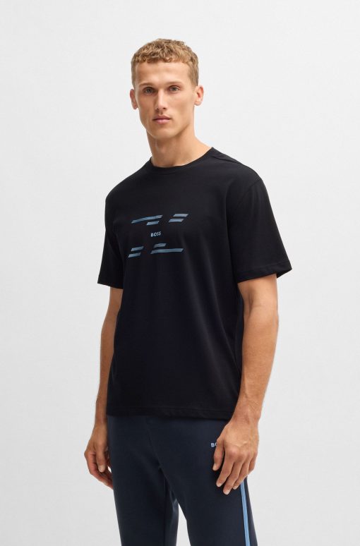 Hugo Boss T-Shirts-Cotton-jersey relaxed-fit T-shirt with seasonal artwork-hugo boss outlet