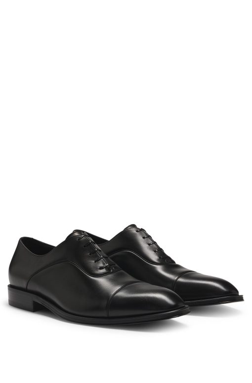 Hugo Boss Business Shoes-Captoe Oxford shoes in smooth leather-boss hugo