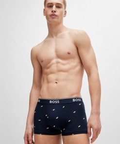 Hugo Boss Underwear-Three-pack of stretch-cotton trunks with logo waistbands-hugo 2