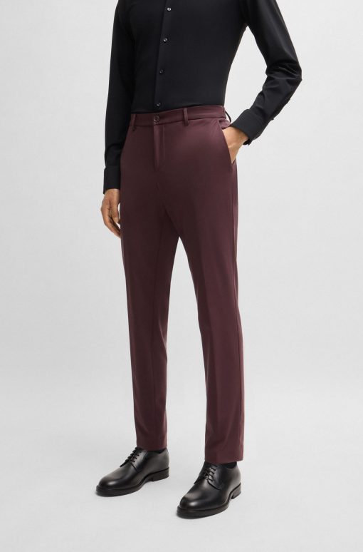 Hugo Boss-Slim-fit trousers in performance-stretch jersey-boss store