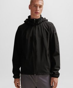 Hugo Boss Jackets and Coats-Water-repellent regular-fit jacket with removable hood-boss near me