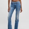 Hugo Boss Pants-High-waisted cropped jeans in black power-stretch denim-hugo 4