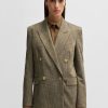 Hugo Boss Tailored Jackets-Cropped tweed jacket with metallic buttons-hugo by hugo boss 4