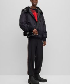 Hugo Boss Jackets and Coats-Water-repellent padded jacket with faux-fur hood lining-hugo boss outlet 2