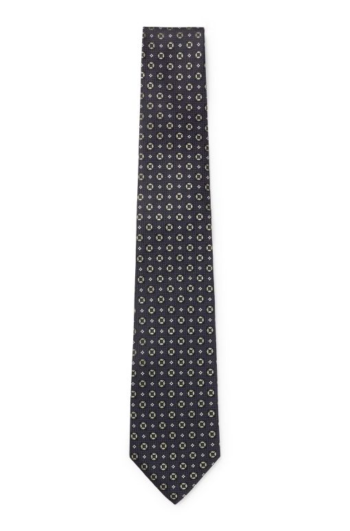 Hugo Boss Ties and Pocket Squares-Patterned tie in Italian silk jacquard-hugo