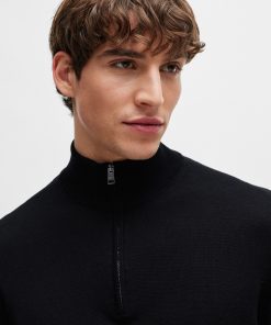 Hugo Boss Sweaters and Cardigans-Slim-fit sweater in extra-fine merino wool-boss store near me 2