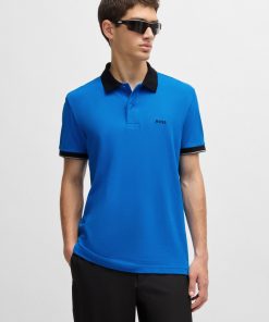 Hugo Boss Polo Shirts-Cotton-piqué polo shirt with contrast trims-hugo boss store