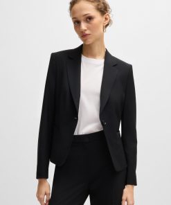 Hugo Boss Tailored Jackets-Regular-fit button-up jacket in virgin wool-hugo