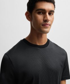 Hugo Boss T-Shirts-Regular-fit T-shirt in structured cotton-hugo boss store near me 2