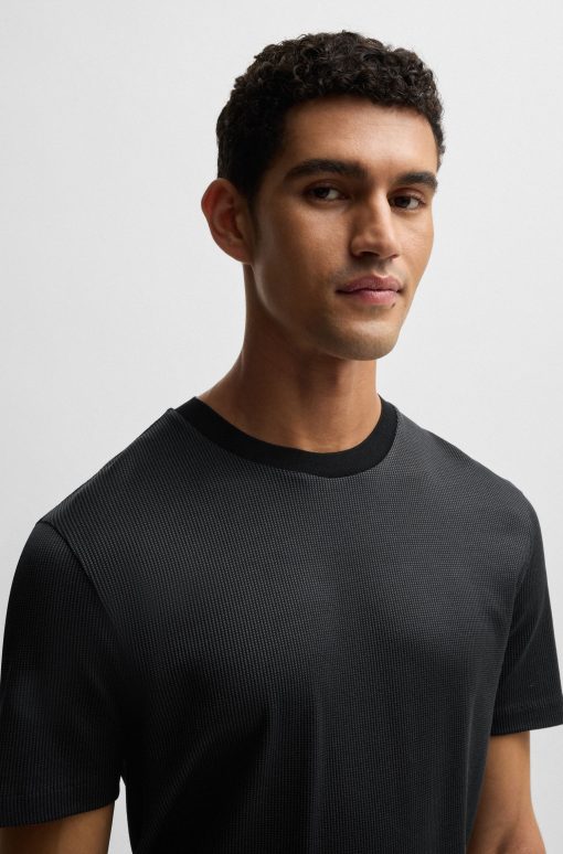 Hugo Boss T-Shirts-Regular-fit T-shirt in structured cotton-hugo boss store near me - Image 2