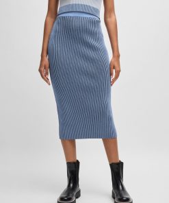 Hugo Boss Skirts-Knitted tube skirt with two-tone rib-boss store near me