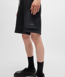 Hugo Boss-Cotton-terry relaxed-fit shorts with logo print-boss hugo 2