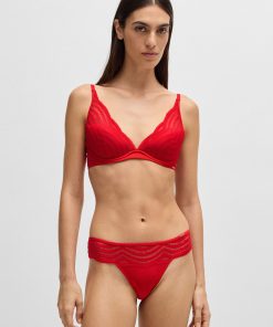 Hugo Boss Underwear, Pajamas, and Socks-Underwired bra with padded cups and lace detailing-hugo boss sale 2