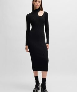 Hugo Boss Dresses-Mock-neck tube dress with cut-out detail-boss hugo