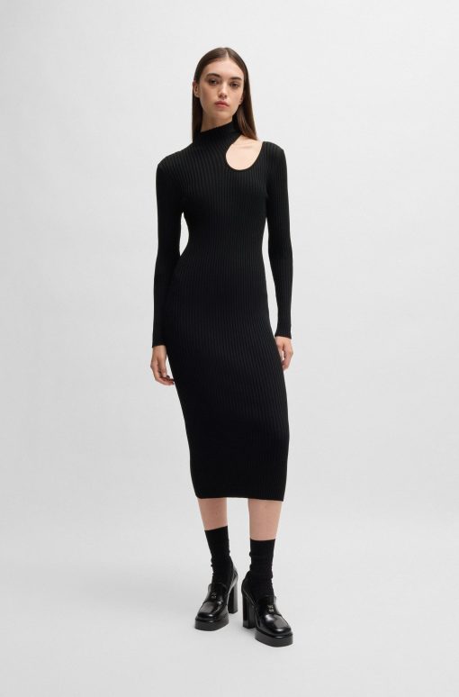 Hugo Boss Dresses-Mock-neck tube dress with cut-out detail-boss hugo