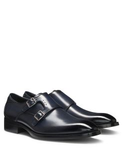 Hugo Boss-Double-strap monk shoes in burnished leather-boss hugo