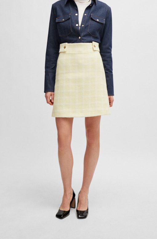 Hugo Boss Skirts-A-line skirt in Italian checked fabric-hugo boss store