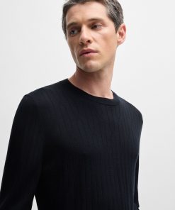 Hugo Boss Sweaters and Cardigans-Structured-silk sweater in a regular fit-hugo boss store 2