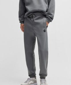 Hugo Boss Sweatshirts and Jogging Pants-Cotton tracksuit bottoms with stacked logo-hugo boss near me