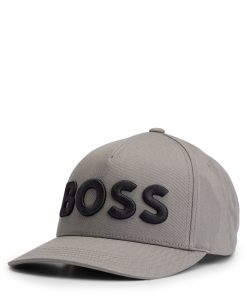 Hugo Boss-Cotton-twill cap with 3D embroidered logo-hugoboss