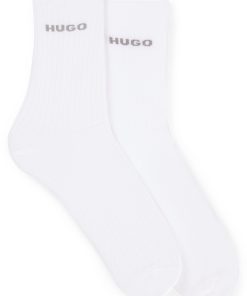 Hugo Boss Underwear, Pajamas, and Socks-Two-pack of quarter-length socks with logo details-hugo boss near me