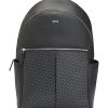 Hugo Boss Bags-Leather backpack with embossed logo-boss outlet 3