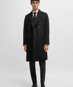 Hugo Boss Jackets and Coats-Double-breasted coat in an alpaca blend-boss outlet