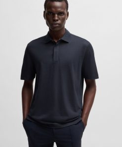 Hugo Boss Polo Shirts-Regular-fit polo shirt in brushed flannel-boss outlet