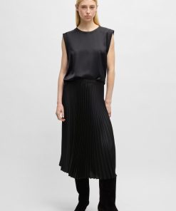 Hugo Boss Skirts-Plissé skirt with micro print-hugo boss outlet 2