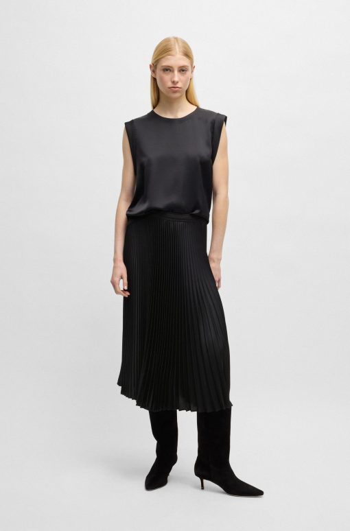 Hugo Boss Skirts-Plissé skirt with micro print-hugo boss outlet - Image 2