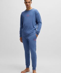 Hugo Boss Sweatshirts and Jogging Pants-Stretch-cotton relaxed-fit T-shirt with logo print-boss hugo 2