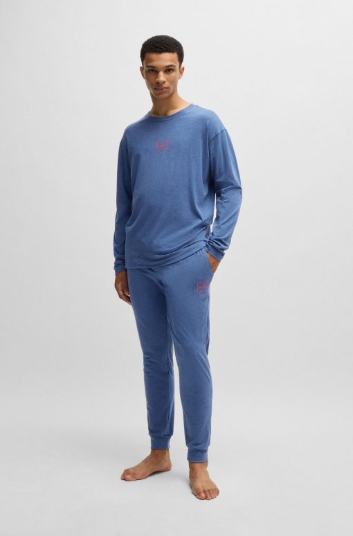 Hugo Boss Sweatshirts and Jogging Pants-Stretch-cotton relaxed-fit T-shirt with logo print-boss hugo - Image 2