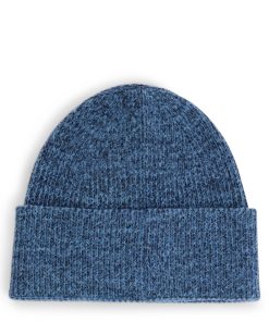 Hugo Boss-Ribbed beanie hat with contrasting logo label-hugo boss outlet 2