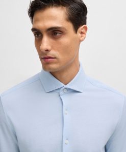 Hugo Boss Shirts-Casual-fit shirt in jacquard-patterned cotton jersey-hugo boss sale 2