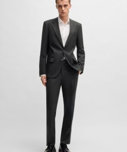 Hugo Boss Pants-Slim-fit suit trousers in wool twill-hugo boss outlet 2