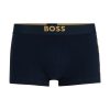 Hugo Boss Underwear-Three-pack of stretch-cotton trunks with logo waistbands-boss near me 4