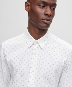 Hugo Boss-Slim-fit shirt in a printed-hugo boss near me 2