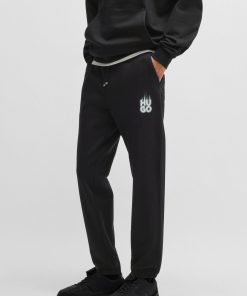 Hugo Boss Sweatshirts and Jogging Pants-Cotton-terry tracksuit bottoms with smoke logo-hugo boss outlet