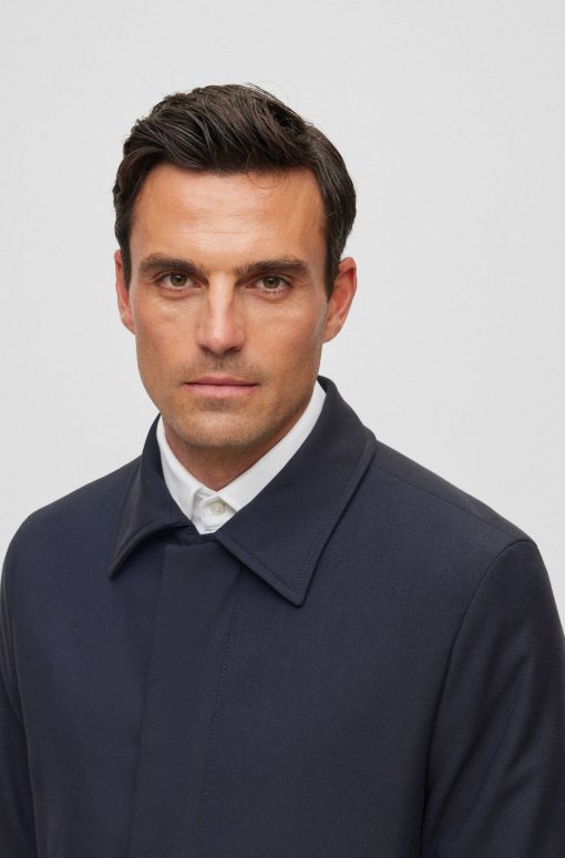 Hugo Boss Jackets and Coats-Regular-fit coat in a rain-resistant wool blend-hugoboss - Image 2