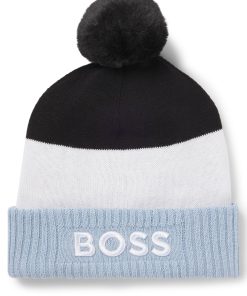 Hugo Boss-Kids’ multicolored beanie hat with pom pom-boss near me