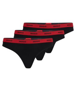 Hugo Boss Underwear, Pajamas, and Socks-Three-pack of stretch-cotton thong briefs with logos-hugo boss outlet 2